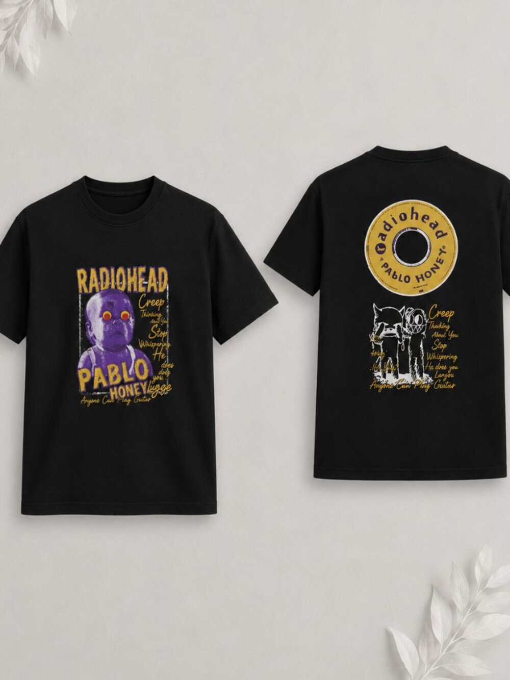 Radiohead AOP Pablo Honey 90s Band Tour 2 side T shirt - Picture 1 of 6